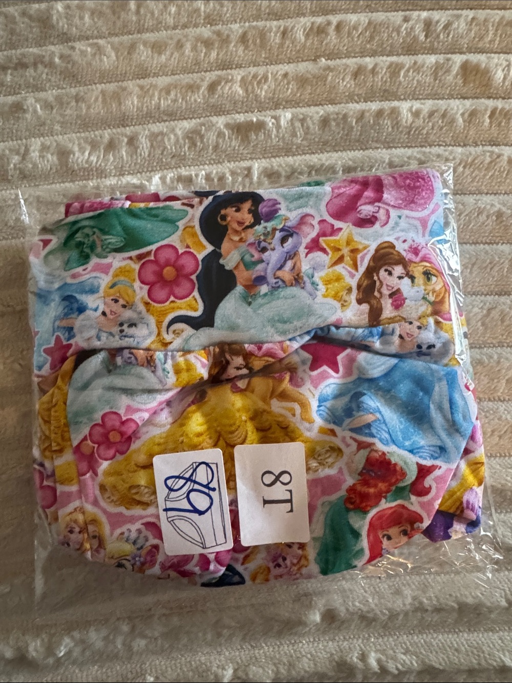 NIB Girls' Multicolor Princess Print panties - 8T